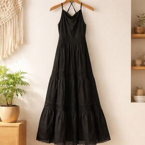 Lulu's Black Tiered A-Line Maxi